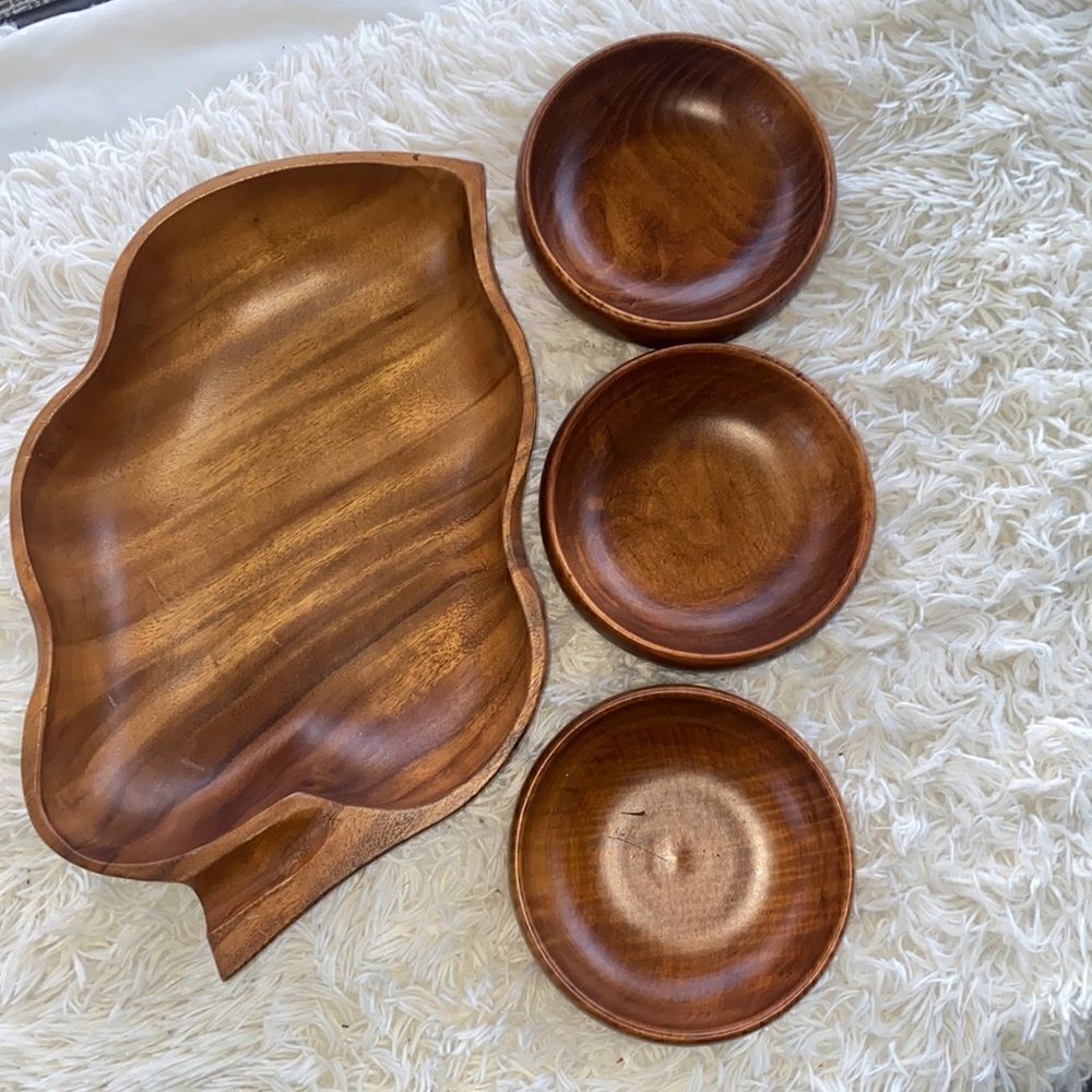 World Market Mango Wood Serving Bowl Set